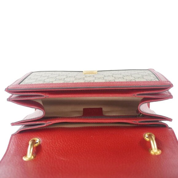Gucci Queen Margaret Bee GG Supreme Canvas Shoulder Bag Red 476541 - Picture 12 of 16